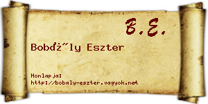 Bobály Eszter névjegykártya